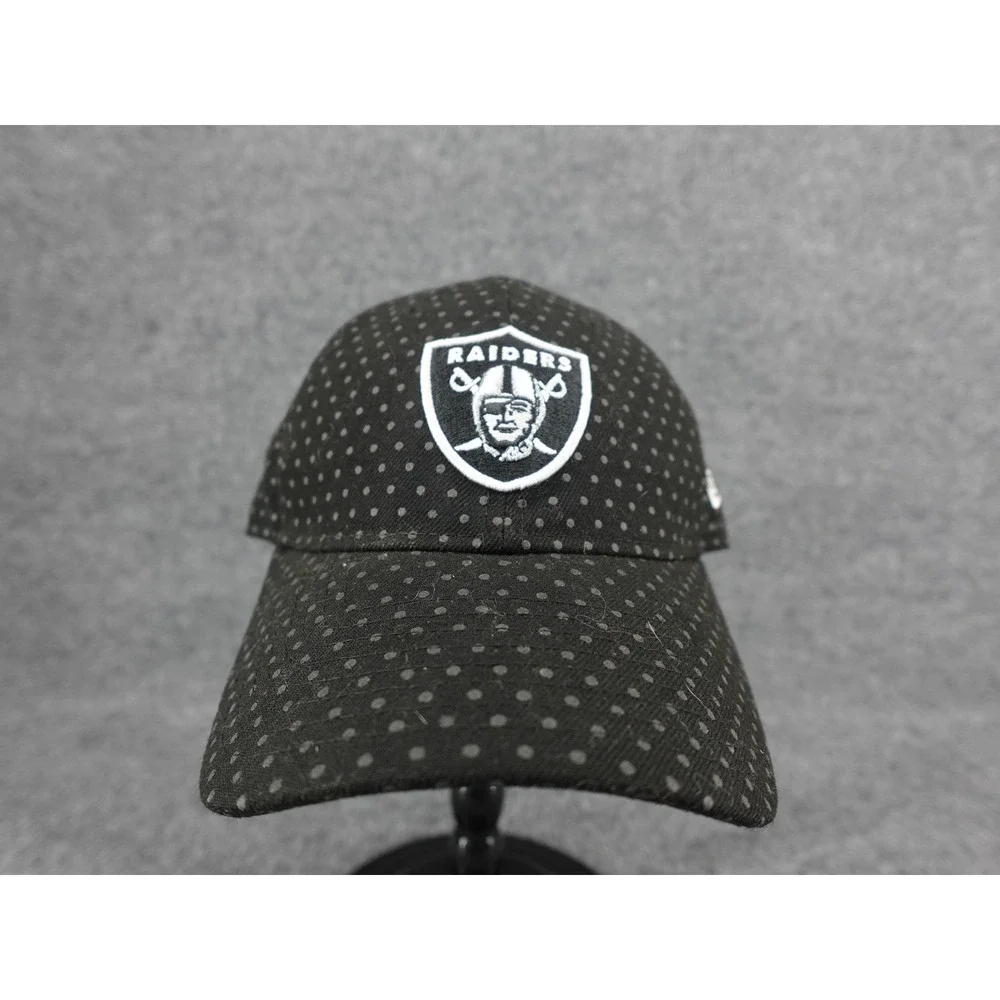 New Era 9TWENTY Hat Women OSFM Black Polka Dot Raiders NFL Excellent Relaxed Fit